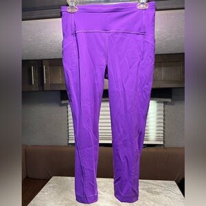 Lululemon Womens Swift Speed High Rise Crop 21" Leggings Size 8 Purple Magenta